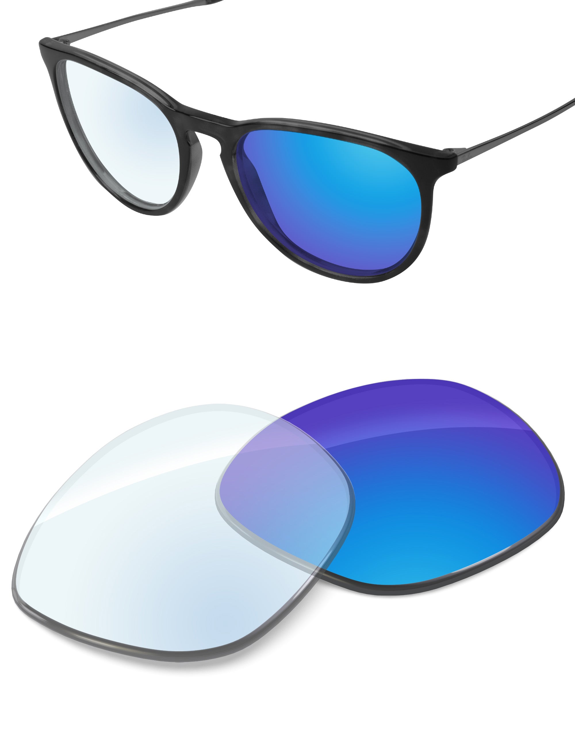 Sky Blue FlashMirror™ Photochromic-Non-Polarized