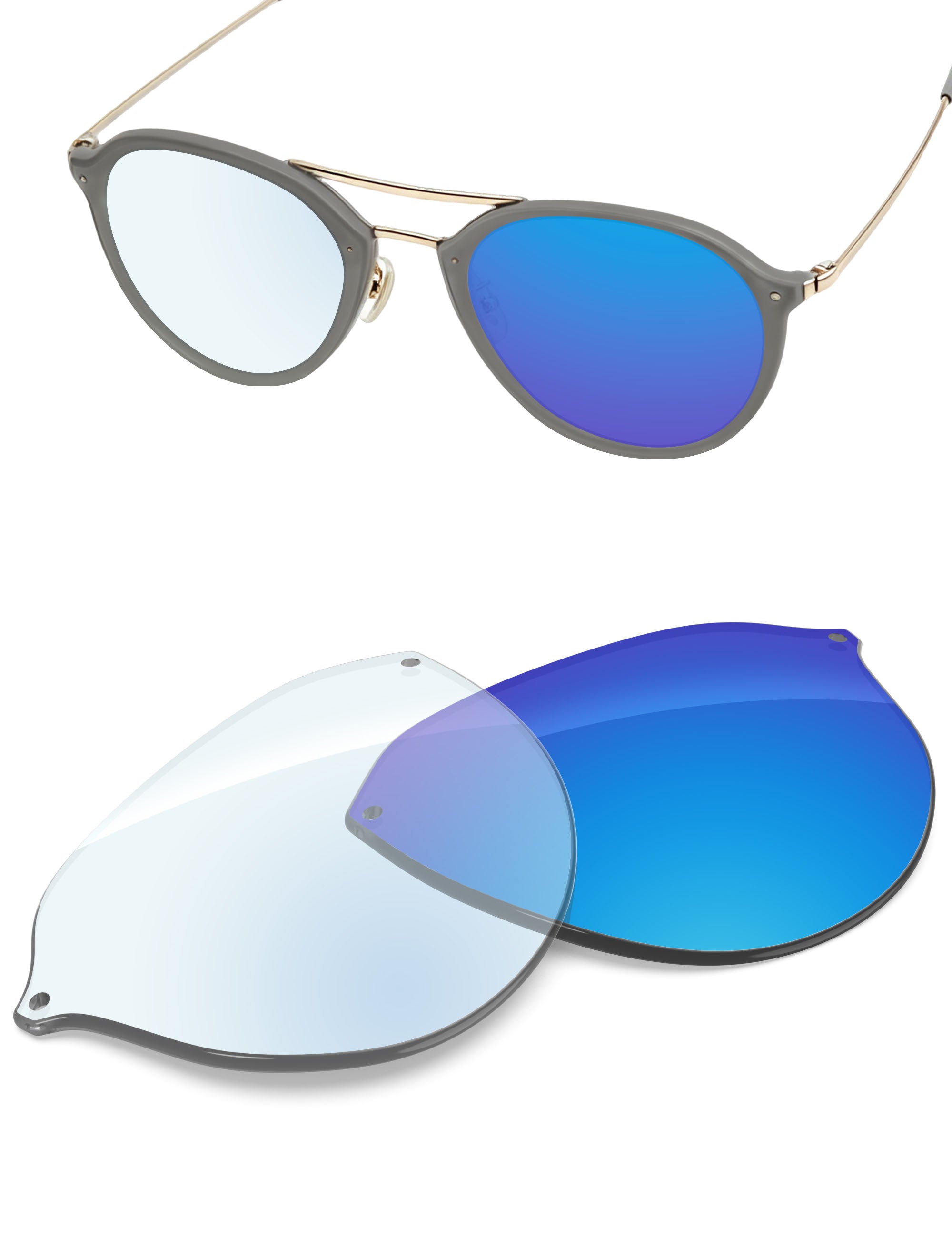 Sky Blue FlashMirror™ Photochromic-Non-Polarized