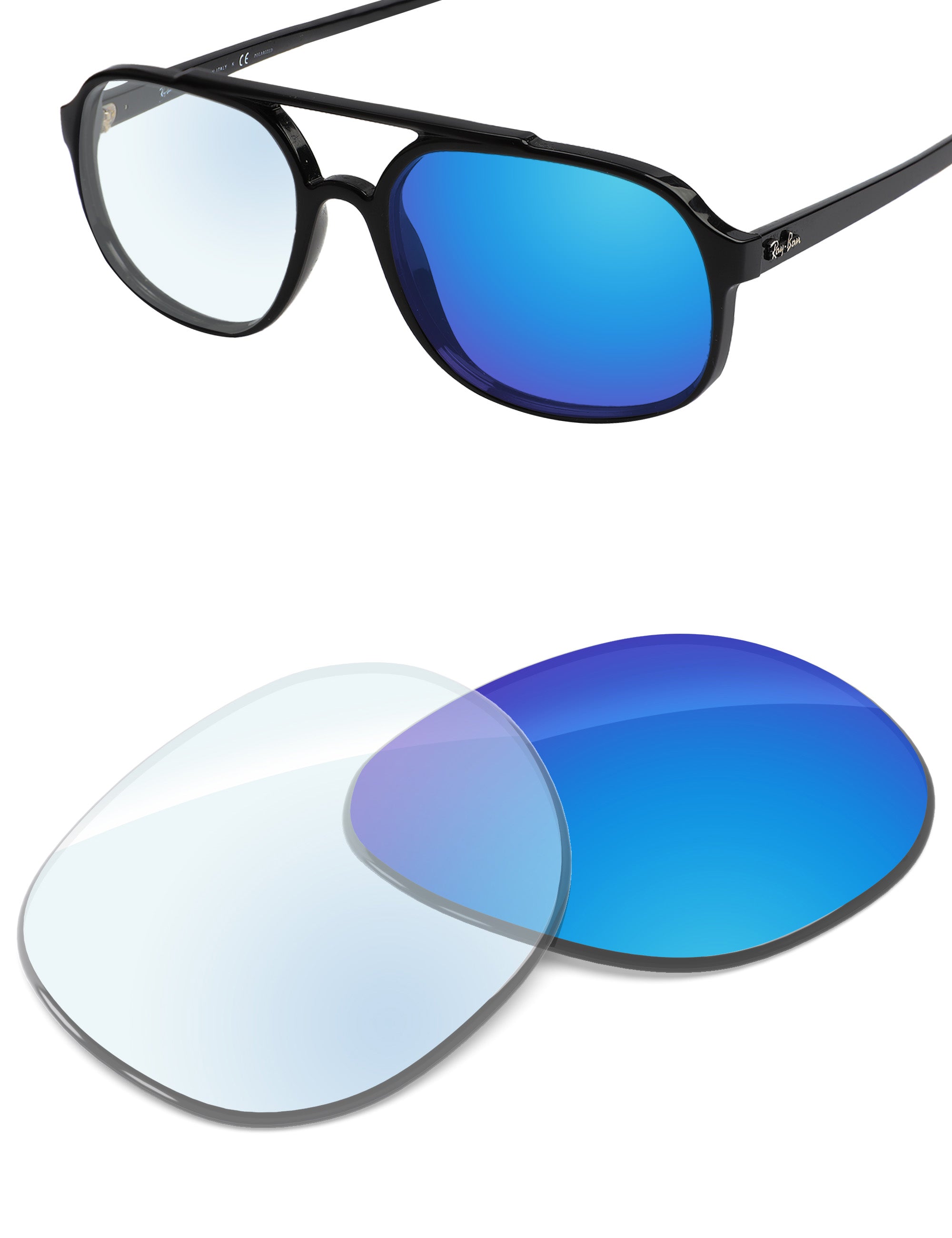 Sky Blue FlashMirror™ Photochromic-Non-Polarized