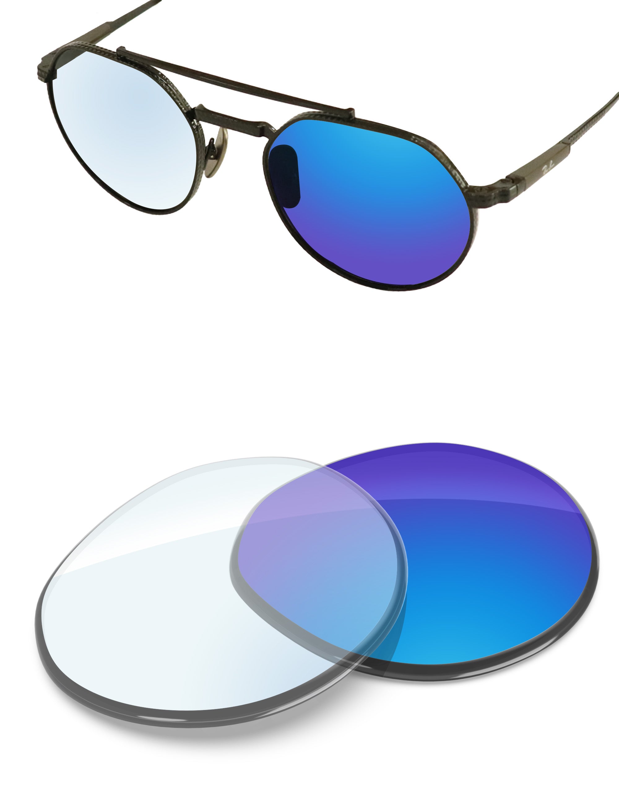 Sky Blue FlashMirror™ Photochromic-Non-Polarized
