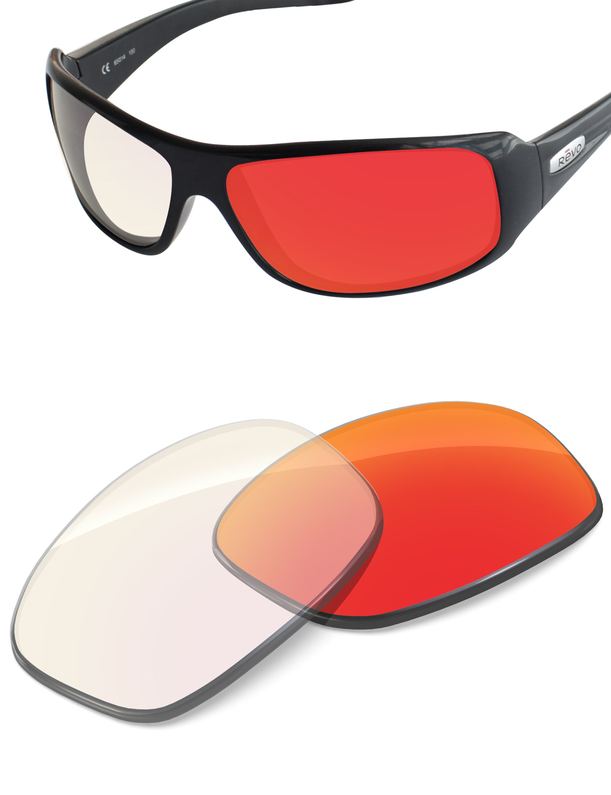 Fire Red FlashMirror™ Photochromic-Non-Polarized