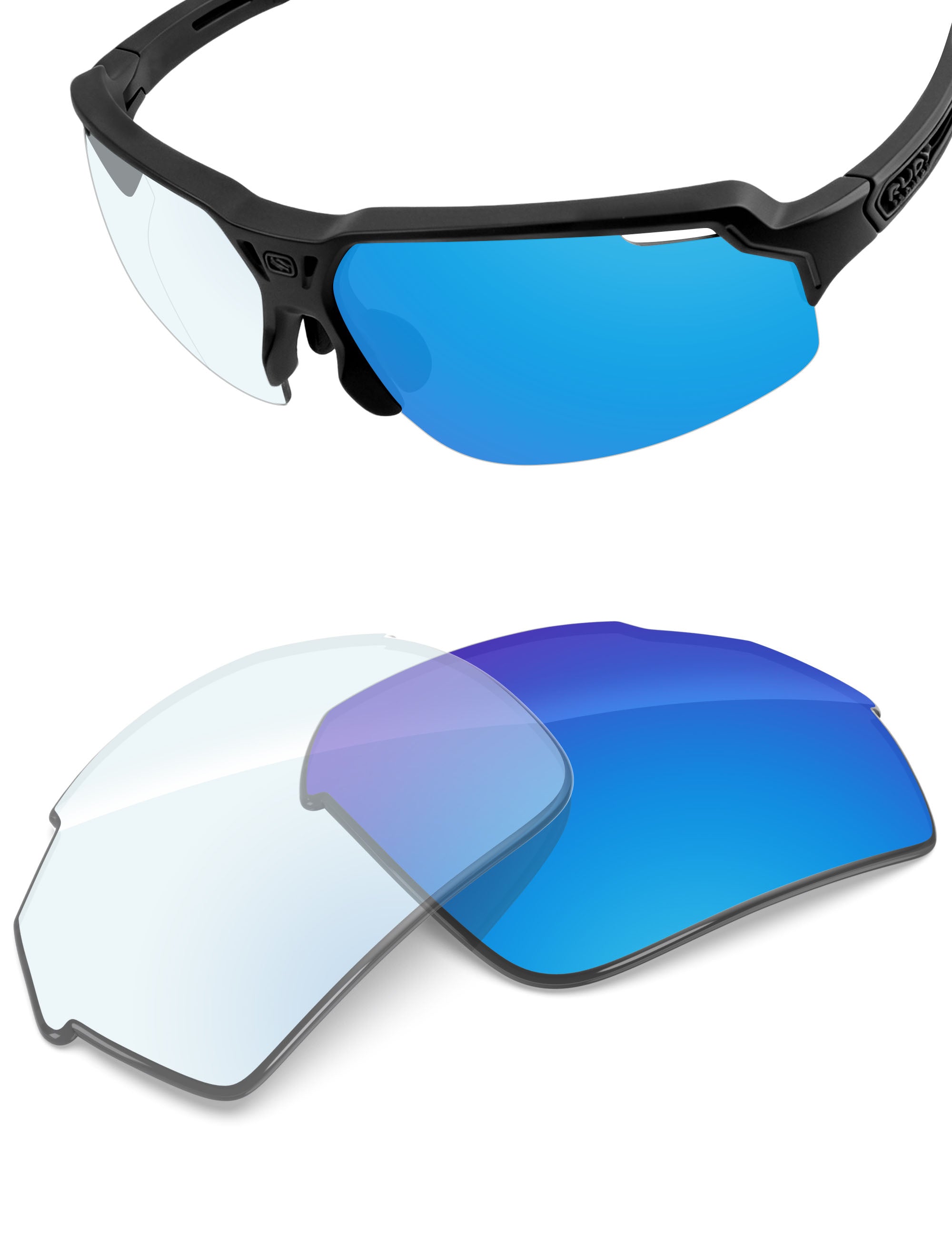 Sky Blue FlashMirror™ Photochromic-Non-Polarized