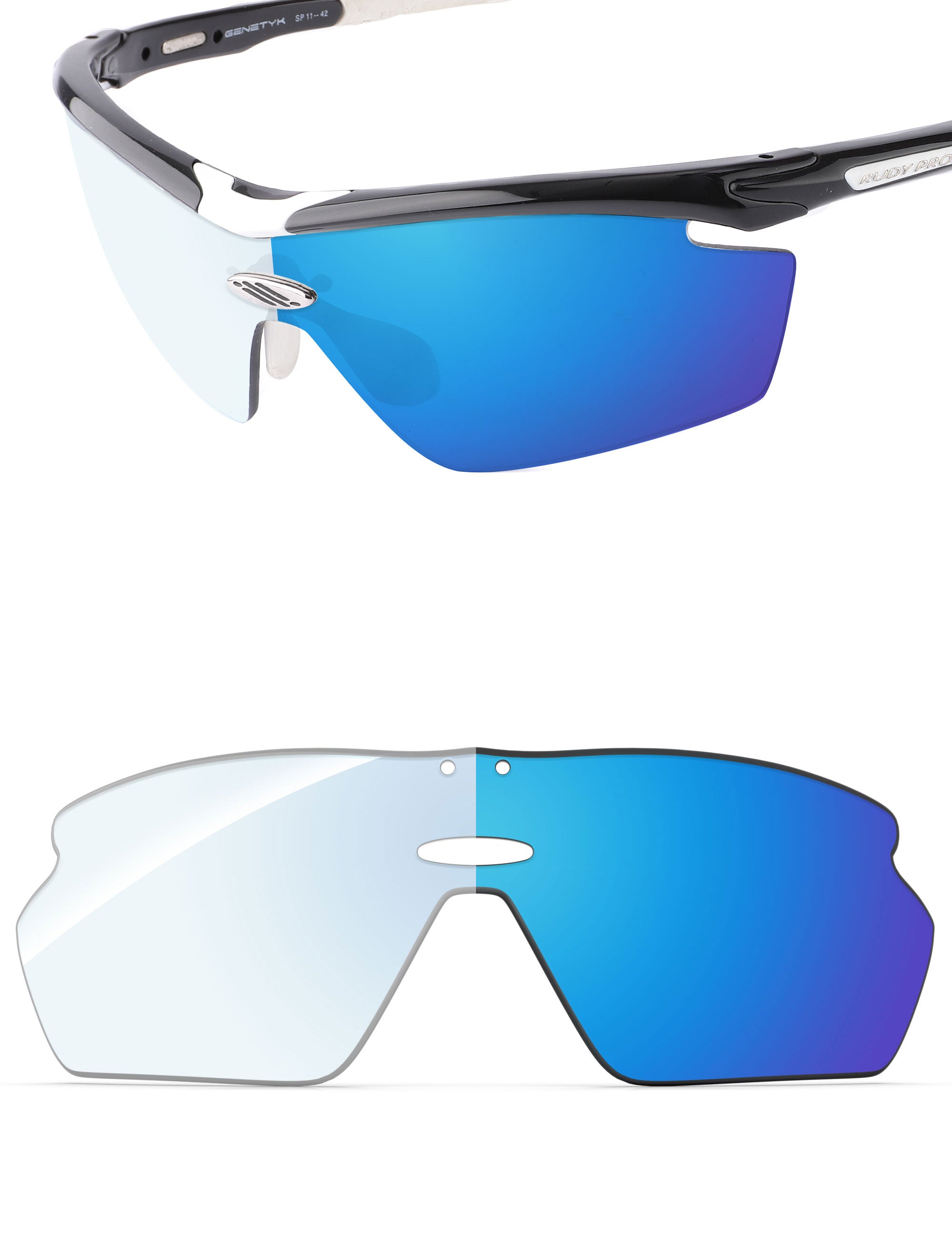 Sky Blue FlashMirror™ Photochromic-Non-Polarized