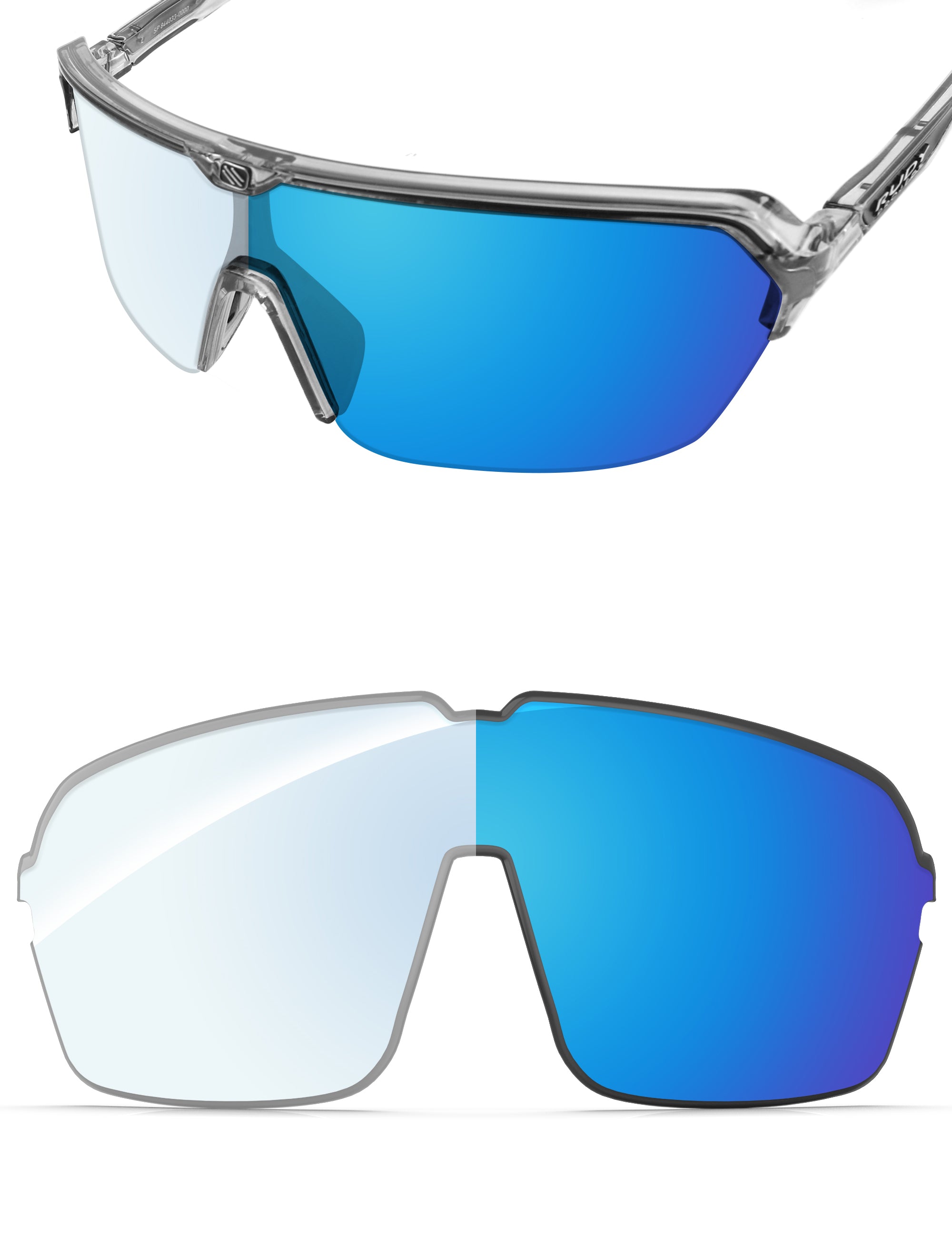 Sky Blue FlashMirror™ Photochromic-Non-Polarized