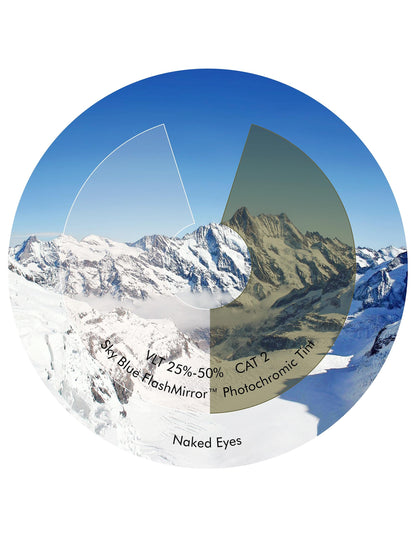 Sky Blue FlashMirror™ Photochromic-Non-Polarized